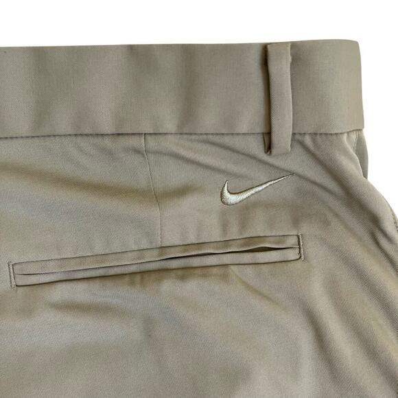 Nike Mens 32x30 Med Dri Fit Performance Golf Pants Chino Flat Front Tan Stretch - Picture 11 of 16